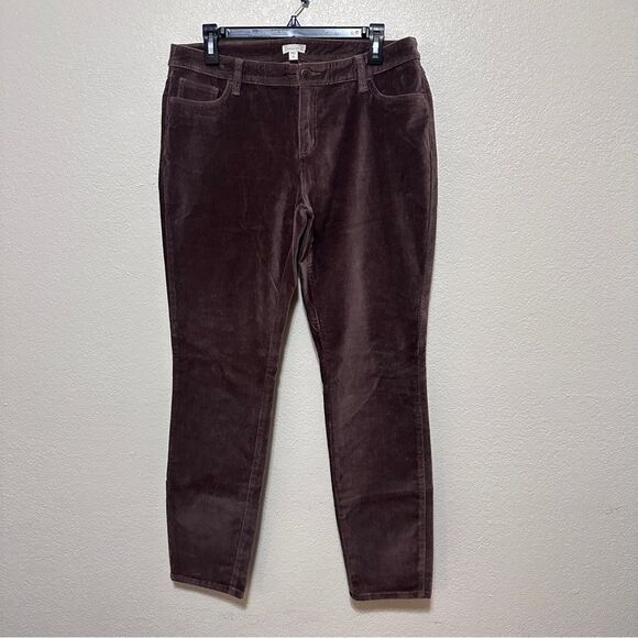Garnet Hill Size 10 Essential Slim Five-Pocket Cords Corduroy Pants Brown - Picture 2 of 9
